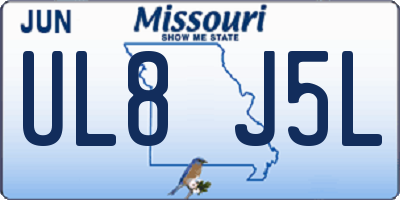 MO license plate UL8J5L
