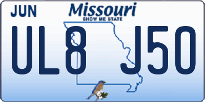 MO license plate UL8J5O