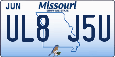 MO license plate UL8J5U