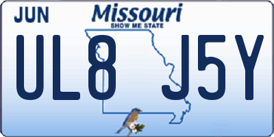 MO license plate UL8J5Y