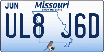 MO license plate UL8J6D