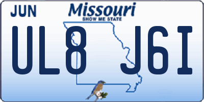 MO license plate UL8J6I