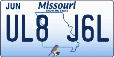 MO license plate UL8J6L