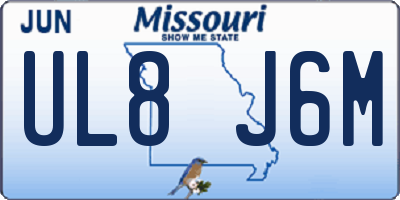 MO license plate UL8J6M