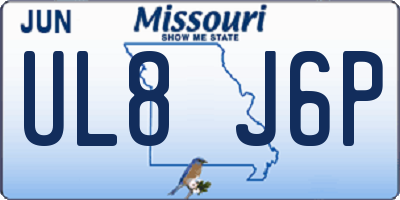 MO license plate UL8J6P