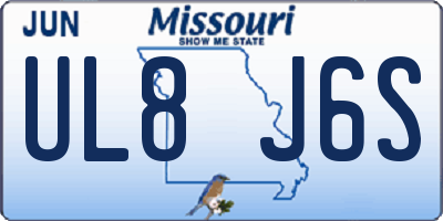 MO license plate UL8J6S