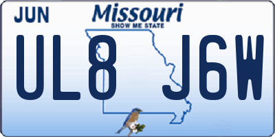 MO license plate UL8J6W