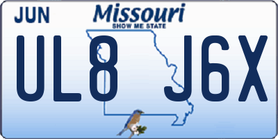 MO license plate UL8J6X