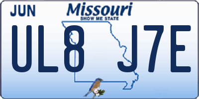MO license plate UL8J7E