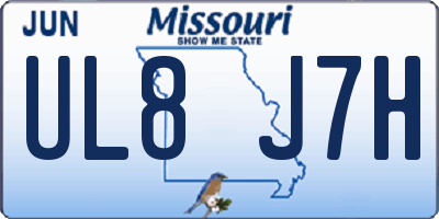 MO license plate UL8J7H