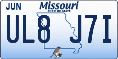 MO license plate UL8J7I
