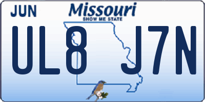 MO license plate UL8J7N