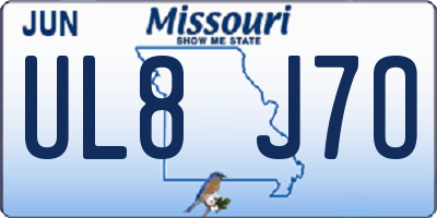 MO license plate UL8J7O