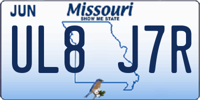 MO license plate UL8J7R