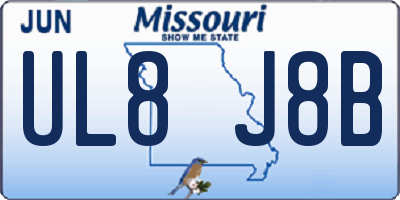 MO license plate UL8J8B