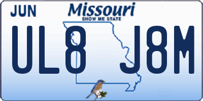 MO license plate UL8J8M