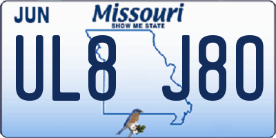 MO license plate UL8J8O
