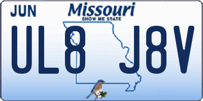 MO license plate UL8J8V