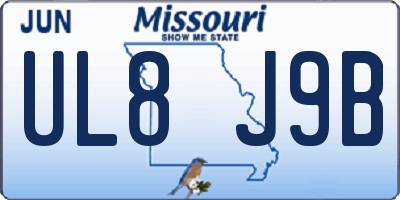 MO license plate UL8J9B