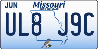 MO license plate UL8J9C