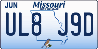 MO license plate UL8J9D