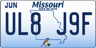 MO license plate UL8J9F