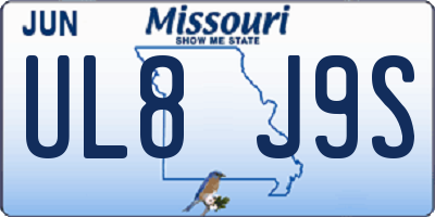 MO license plate UL8J9S