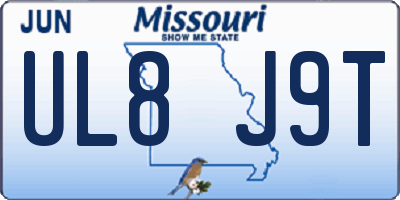 MO license plate UL8J9T