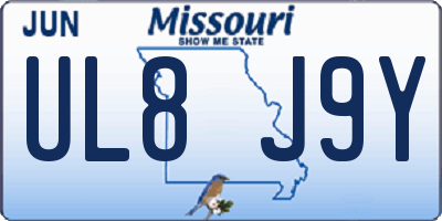 MO license plate UL8J9Y