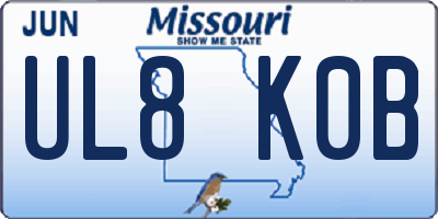 MO license plate UL8K0B