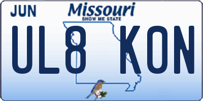MO license plate UL8K0N
