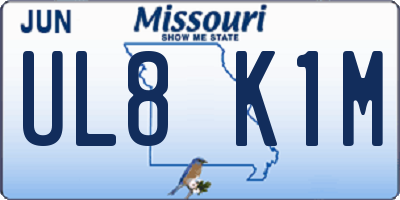 MO license plate UL8K1M