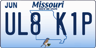 MO license plate UL8K1P