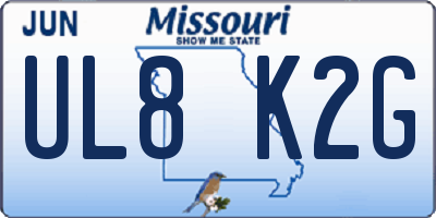 MO license plate UL8K2G