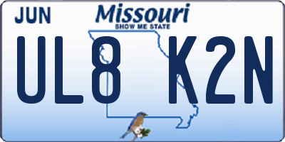 MO license plate UL8K2N