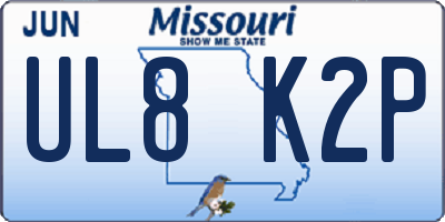 MO license plate UL8K2P