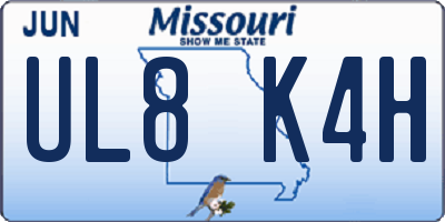 MO license plate UL8K4H