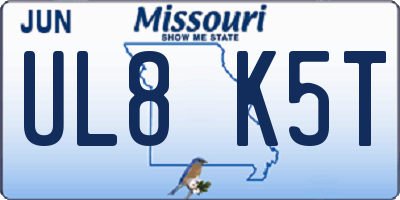 MO license plate UL8K5T