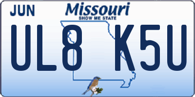 MO license plate UL8K5U