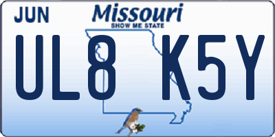 MO license plate UL8K5Y