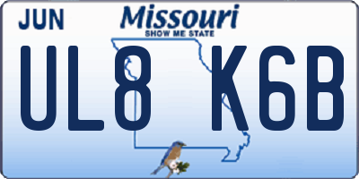 MO license plate UL8K6B
