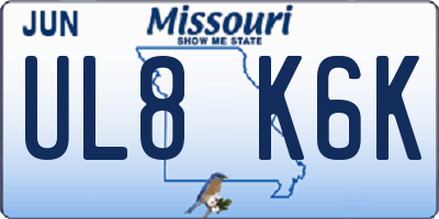 MO license plate UL8K6K