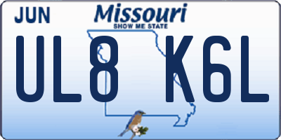 MO license plate UL8K6L