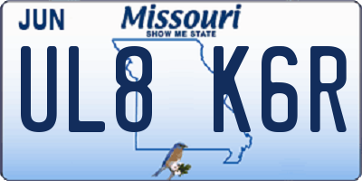MO license plate UL8K6R