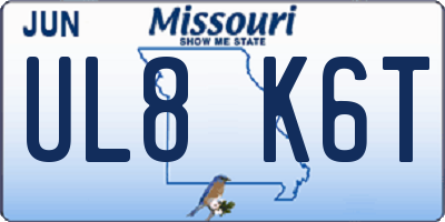 MO license plate UL8K6T