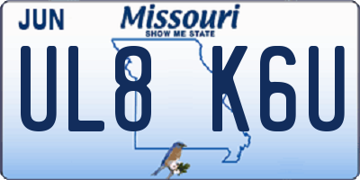 MO license plate UL8K6U