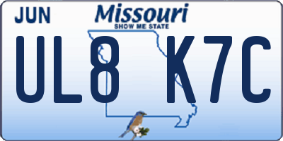MO license plate UL8K7C