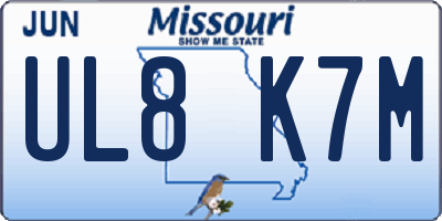 MO license plate UL8K7M