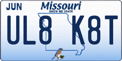 MO license plate UL8K8T