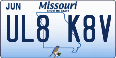 MO license plate UL8K8V